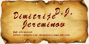 Dimitrije Jereminov vizit kartica